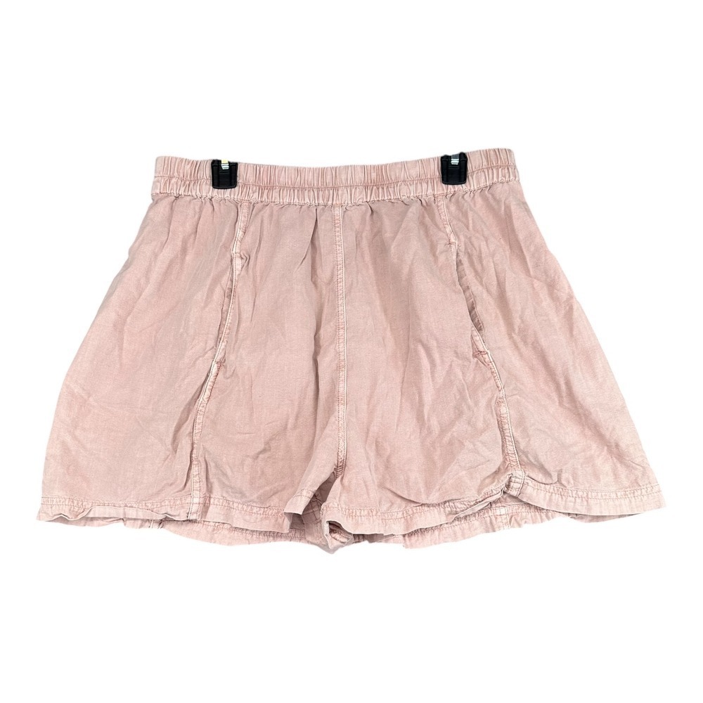 Free People L Pink Cotton Blend Shorts Stretch Waist Boho